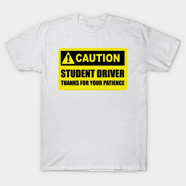 Yellow Student Driver Please Be Patient T-Shirt by Art master